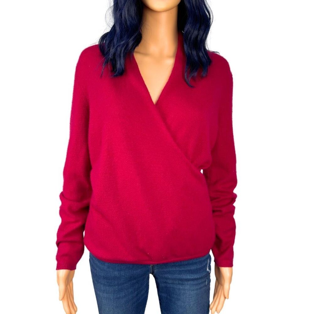 Talbots Pure Cashmere Fuschia Wrap Sweater Size Small